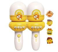 2 Microfono Inalambrico Karaoke, 20x8cm Microfono Niños, Cambiador Voz para Grabación Música Infantil, Portátil Multifuncional para La Escuela Y Estudio En Casa