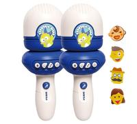 2 Microfono Inalambrico Karaoke, 20x8cm Microfono Niños, Cambiador Voz para Grabación Música Infantil, Portátil Multifuncional para La Escuela Y Estudio En Casa