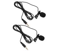 2 micrófonos Lavalier Mini Mic Live Streaming Phone Mic Lapel Micrófono Micrófono Laptop Collar Amplificador Suministros de Grabación Entrevista Collar Amplificador Clip en Micrófono Portátil