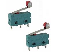 2 micropulsadores pulsador de 3 pines 250 V 5 A, 2 posiciones ON/UN interruptor de límite con brazo de palanca de rodillo, interruptor de conmutación, microinterruptor sensible al tacto, para mecánica