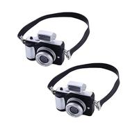 2 mini cámaras negras para muñecas, cámara réflex digital en miniatura, estilo vintage, plástico, escala 1:12, tema retro, accesorio de casa de muñecas