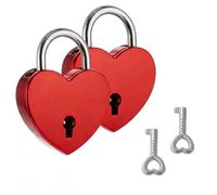 2 mini candados decorativos de corazón con llave - para taquilla, gimnasio, para enamorados, maletas, con llave en forma de corazón - Candados de amor personalizados - Regalo único para parejas