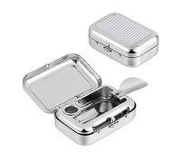 2 mini ceniceros móviles para exteriores, tapa de bolsillo, mini cenicero de acero inoxidable, adecuado para exteriores, oficina, hogar