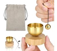 2 mini cuencos tibetanos tibetanos con campana, cuenco de meditación con bolsa de almacenamiento para yoga, meditación y relajación, atención plena, alivio del estrés