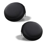 2 mini estuche de almacenamiento para auriculares, funda con cremallera con carcasa rígida, protectora de transporte, multifuncional