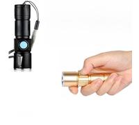 2 mini linternas LED recargables por USB, con zoom y 3 modos, aleación de aluminio, para senderismo, camping, montañismo, deportes al aire libre