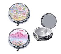 2 mini pastilleros, caja de almacenamiento de metal, pastillero portátil, pastillero pequeño, para llevar