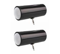2 minialtavoces estéreo de 3,5 mm para teléfono móvil y PC (negro)