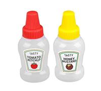 2 Minibotellas De Ketchup Para Apretar, Para Salsas, 25 Ml, Recargables, Para Ketchup De Tomate, Para Apretar, Botella De Plástico, Portátil, Exprimible, Para Condimentos, Tarros Para Niños, Escuela,