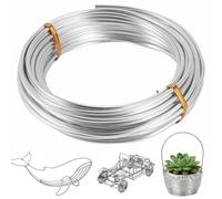2 mm x 20 m Alambre de Aluminio para Manualidades, Alambre Manualidades con Moldeable, Flexible Hilo Artesanal de Metal, Resistente a la Corrosión Hilo Doblable para Esculpir Modelar Formación Bonsai