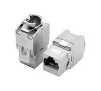 2 módulos CAT 7 Keystone RJ45 hembra LAN cable 10 Gbps hasta 1000 MHz AWG 22 - 24 sin herramientas LSA totalmente apantallado STP hembra RJ45 hembra abrazadera de corte para panel de conexión y