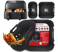 2 Molde Silicona Freidora de Aire para Philips Airfryer 3000/5000 Series 9L(3L+6L), Molde Silicona Air Fryer para Tefal EY9018, Cecotec 9000, Tower T17099, Cookwise 6L/3L, Lakeland 5L/3L