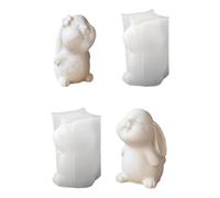 2 moldes con forma de conejos para decoración de adornos, herramienta de manualidades adecuada para proyectos de arte y exhibiciones de estantes, molde de silicona para conejos