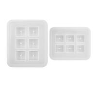 2 moldes cuadrados de silicona NUZAMAS con forma de cubo de resina con agujeros, forma cuadrada de resina epoxi para colgantes, arcilla polimérica, fabricación de jabón, proyectos de manualidades con