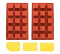 2 Moldes Cuadrados De Silicona Y 3 Raspadores, Molde Multiusos Para Hornear, Molde Para Pasteles, Molde Para Chocolate, Molde Para Cubitos De Hielo
