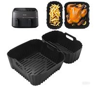 2 moldes de Accesorios para Philips Dual Basket Airfryer 3000-serie 6L/3L,Accesorios para Philips airfryer Dual,Los Accesorios para Philips airfryer 3000 Son fáciles de Limpiar y reutilizar