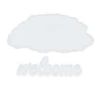 2 moldes de bienvenida DIY epoxi nube placa de puerta proyectos colgantes resina de silicona decoración de la pared de la puerta material de silicona suave reutilizable para