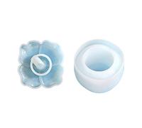 2 moldes de caja de almacenamiento de tarro de caqui de cristal epoxi para botellas de resina de silicona para manualidades, almacenamiento de joyas, molde de tarro de caqui