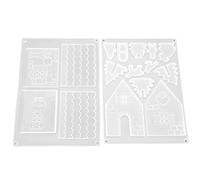 2 moldes de resina navideña, molde de silicona reciclable flexible, molde de silastic para decoración de mesa y pared, decoración del hogar, 22x16 cm, 1 juego