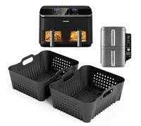 2 moldes de silicona Air Fryer para COSORI 10L Twinfry y 2 compartimentos 8,5L Dual Zone, accesorios Air Fryer compatibles con freidora de aire Cosori 8,5L y Ninja SL400EU