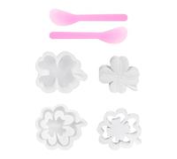 2 moldes de silicona con 2 varillas agitadoras, trébol de cuatro hojas, molde de silicona hueca, molde de vela de riego, molde de yeso de silicona, decoración de manualidades