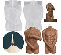 2 moldes de silicona con forma de cuerpo 3D, molde de vela con forma de cuerpo para mujeres y hombres, moldes para arte corporal femenino y masculino para manualidades, joyas, colgantes, manualidades,