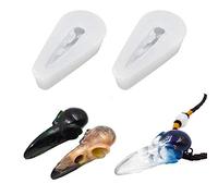 2 moldes de silicona de calavera de cuervo 3D de tamaño pequeño, molde de cabeza de esqueleto de pájaro, molde de cuervo, para Halloween, joyería, fabricación de joyas de resina epoxi, herramientas de