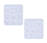 2 moldes de silicona de la serie Heart para aretes, manualidades resistentes y fáciles de liberar para hacer joyas de resina, artes y moldes