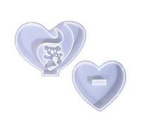 2 moldes de silicona flexibles con forma de oso mariposa en forma de corazón, resina epoxi, hechos a mano, adornos para el hogar, suministros para hornear
