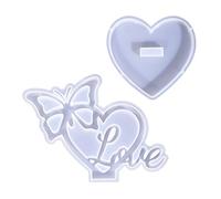 2 moldes de silicona flexibles con forma de oso mariposa en forma de corazón, resina epoxi, hechos a mano, adornos para el hogar, suministros para hornear