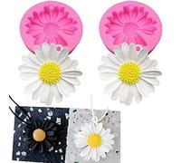 2 moldes de silicona para aromaterapia de manzanilla, diseño de margaritas y flores, fondant, decoración de manualidades, molde de gelatina de chocolate
