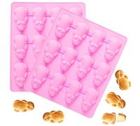 2 moldes de silicona para cerdo, color rosa, 24 huecos, para repostería, chocolate, cubitos de hielo, gelatina, dulces duros, jabones