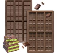 2 moldes de silicona para chocolates, 6 huecos, forma de barra de chocolate Dubai con raspador y bolsa para caramelos de chocolate, sin BPA