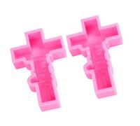 2 moldes de silicona para crucifijo para decoración de pasteles, prácticos chocolates y caramelos, utensilios para hornear con temática religiosa, silicona de grado alimenticio