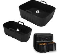 2 moldes de silicona para freidora de aire caliente, accesorio de silicona compatible con Philips Dual Airfryer 3000 Serie 6L/3L, molde reutilizable para freidora de aire caliente y horno