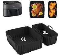 2 moldes de silicona para freidora de aire caliente, accesorios para Philips Dual Basket Airfryer 3000-serie 6L/3L, freidora de aire caliente, molde de silicona, accesorio para Philips Airfryer Dual