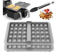 2 moldes de silicona para gofres Airfryer Ninja AF300EU AF400EU AF451EU,AF500DE y SL400EU, antiadherentes de silicona para gofres, moldes para magdalenas, moldes para gofres, hornear, magdalenas (gris