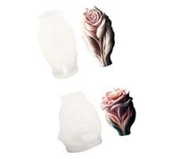2 moldes de silicona para hacer rosas de corazón, fácil de usar, adecuado para proyectos de San Valentín, día de San Valentín, molde de silicona de corazón rosa
