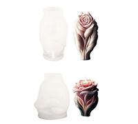 2 moldes de silicona para hacer rosas de corazón, fácil de usar, adecuado para proyectos de San Valentín, moldes de silicona