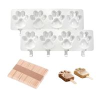2 moldes de silicona para helados con 50 palitos de madera, 3 corazones de helado, sin BPA, antiadherente, molde para helado, molde para helado, molde para helado de palos, moldes para hacer hielo