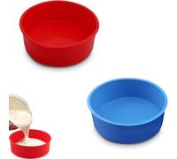 2 moldes de silicona redondos para hornear 6 pulgadas, antiadherente, molde de silicona para tartas desmontables, moldes para hornear bizcocho, moldes pasteleria, pasteles y panes