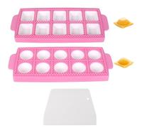 2 moldes para albóndigas, 1 espátula blanca, forma de ravioli rosa, 10 rejillas, forma cuadrada redonda, forma de ravioli, herramientas de cocina DIY