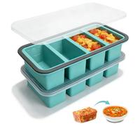2 moldes para congelador de silicona Souper Cubes, 4 bandejas de sopa extragrandes de 250 ml, recipientes para congelador con tapa, para almacenar y congelar caldo de sopa, salsa, cubitos de hielo