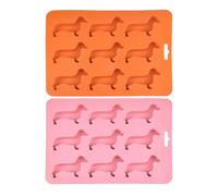 2 moldes para cubitos de hielo de perro salchicha, moldes con patrones divertidos, bandejas con forma de animal, moldes de silicona para cocina