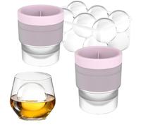 2 moldes para hacer bolas de hielo, molde redondo para cubitos de hielo, 2.5 pulgadas, moldes de silicona premium sin BPA, máquina de hielo de esfera de fácil liberación, regalos de bourbon para