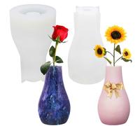 2 moldes para jarrón de hormigón, resina de silicona FineGood y molde de fundición epoxi para hacer jarrones, hacer manualidades hechas a mano para decoración del hogar