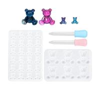 2 Moldes Para Modelar Osos Y 2 Goteros, Herramientas Para Hornear Chocolate, Moldes Hechos A Mano De Bricolaje, Accesorios Para Modelar Postres.