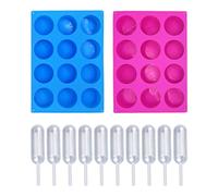 2 moldes para tartas, 10 goteros de mermelada, moldes cilíndricos de silicona, moldes de chocolate y dulces, plantillas para hornear DIY