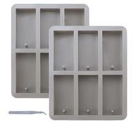 2 moldes rectangulares de silicona, moldes de cera de silicona con orificio para colgar, moldes de resina con 1 pinzas, para jabón, colgante, día, vela, resina