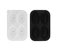 2 moldes redondos para cubitos de hielo, esfera para hacer bolas de hielo, fútbol, silicona, formas divertidas, molde para hielo, bandejas de cubitos de hielo de silicona con (Rugby)